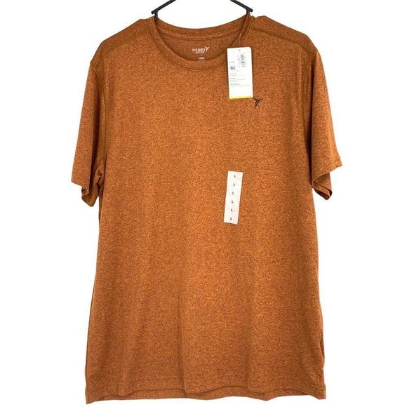 Mens Old Navy Active T-Shirt Orange Crew Short Sleeve 1506 Go Dry Size Large NWT - Picture 1 of 4